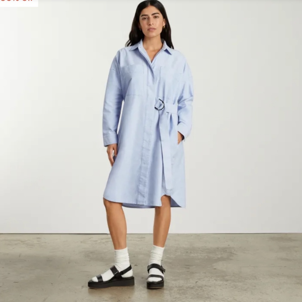 NWT Everlane The Oxford Shirtdress Light-Blue